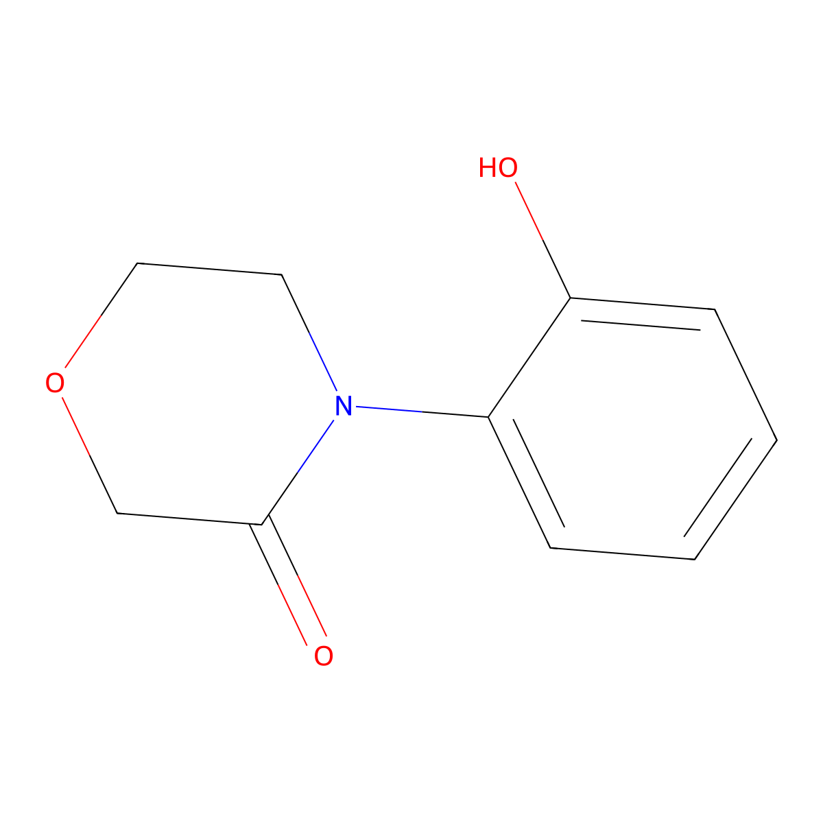 4-(2-Hydroxyphenyl)morpholin-3-one molecular structure, CAS 67935-18-6