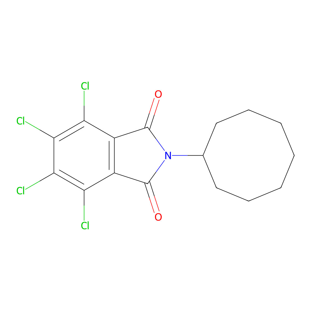 1H-Isoindole-1,3(2H)-dione, 4,5,6,7-tetrachloro-2-cyclooctyl- molecular structure, CAS 67939-24-6