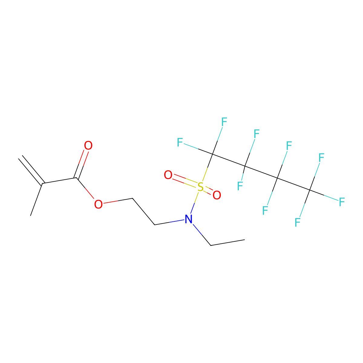 2-(Ethyl((nonafluorobutyl)sulphonyl)amino)ethyl methacrylate molecular structure, CAS 67939-33-7