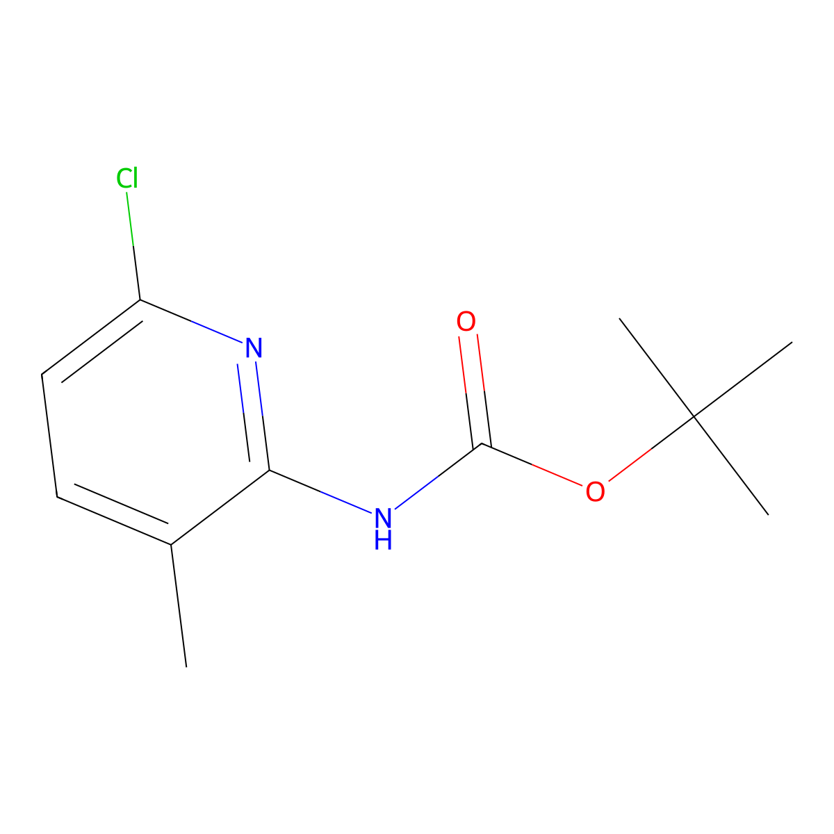 Tert-butyl 6-chloro-3-methylpyridin-2-ylcarbamate molecular structure, CAS 679392-20-2