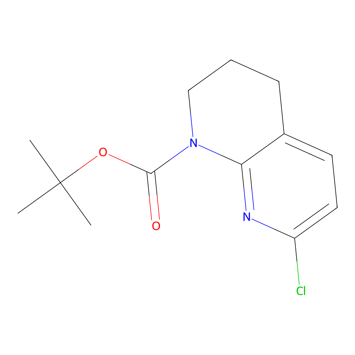 tert-Butyl 7-chloro-3,4-dihydro-1,8-naphthyridine-1(2H)-carboxylate molecular structure, CAS 679392-23-5