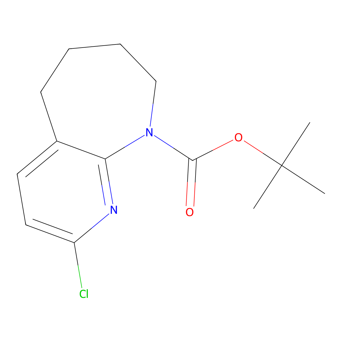 tert-Butyl 2-chloro-7,8-dihydro-5H-pyrido[2,3-b]azepine-9(6H)-carboxylate molecular structure, CAS 679392-25-7