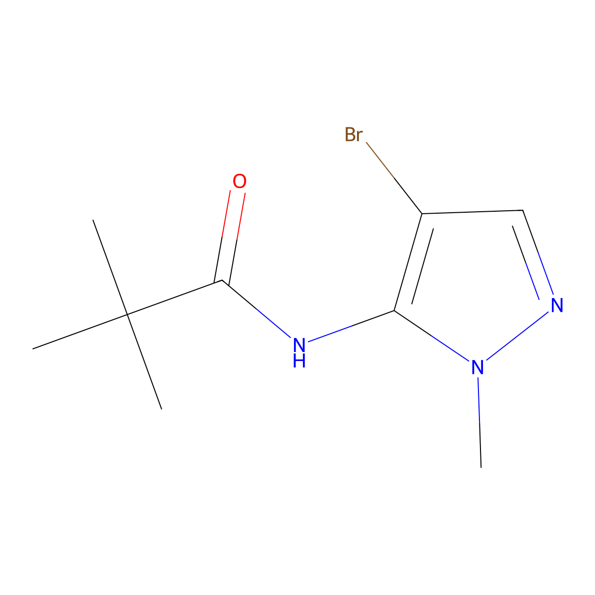 N-(4-Bromo-1-methyl-1H-pyrazol-5-yl)pivalamide molecular structure, CAS 679394-11-7