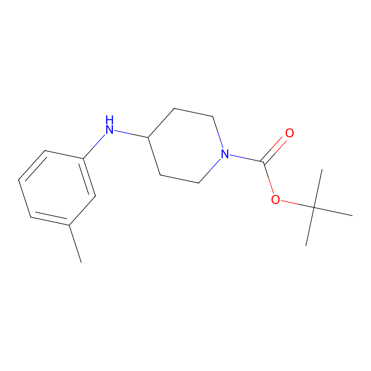 Tert-butyl 4-[(3-methylphenyl)amino]piperidine-1-carboxylate molecular structure, CAS 679409-60-0