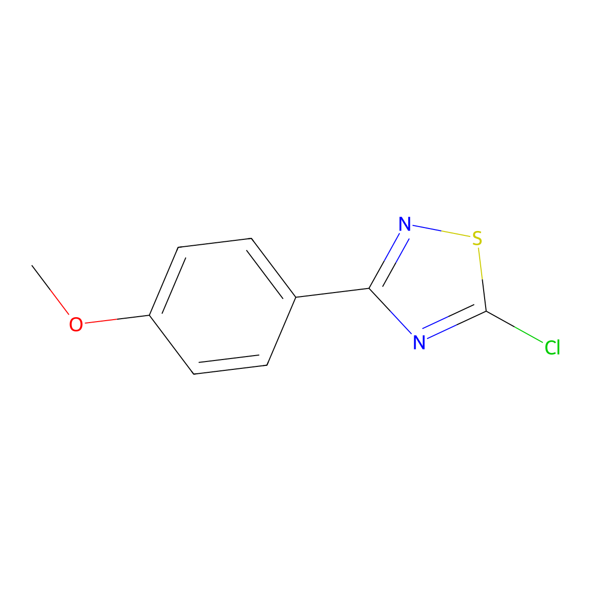 5-Chloro-3-(4-methoxyphenyl)-1,2,4-thiadiazole molecular structure, CAS 679411-75-7