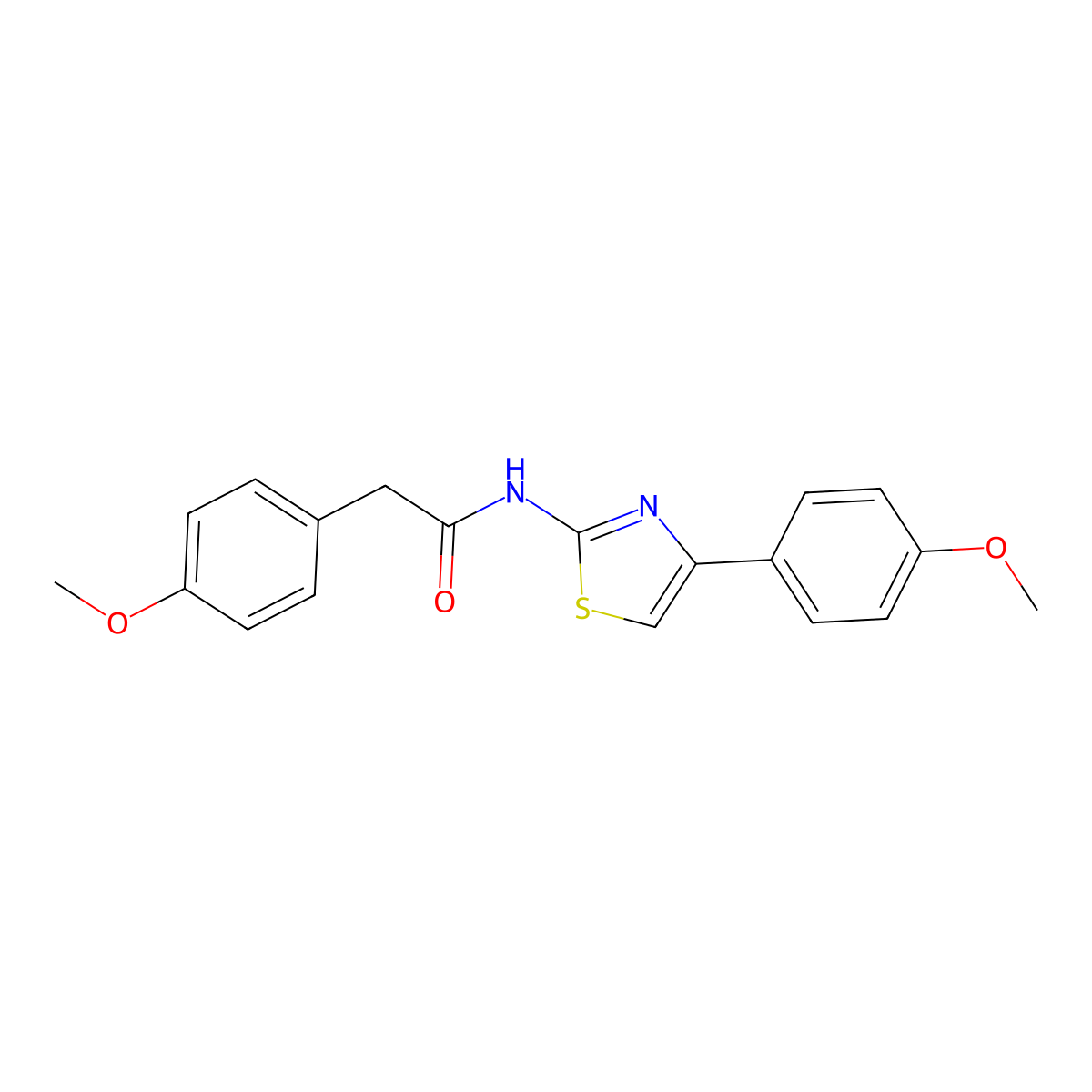 2-(4-methoxyphenyl)-N-[4-(4-methoxyphenyl)-1,3-thiazol-2-yl]acetamide molecular structure, CAS 679411-78-0