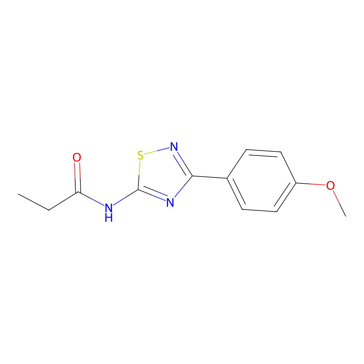 N-[3-(4-methoxyphenyl)-1,2,4-thiadiazol-5-yl]propanamide molecular structure, CAS 679411-85-9