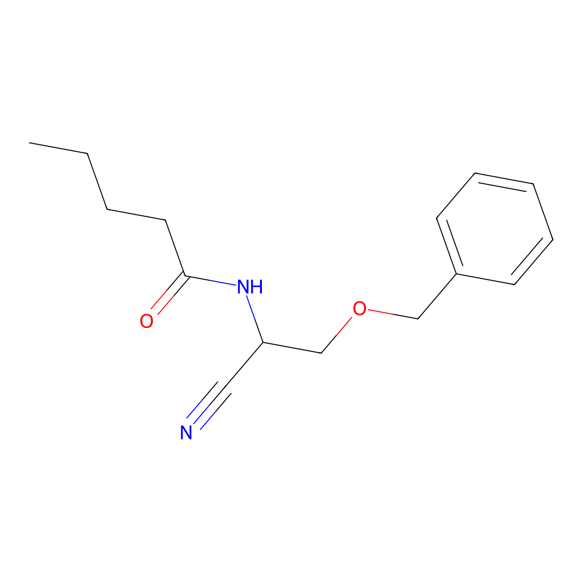 N-[2-(Benzyloxy)-1-cyanoethyl]pentanamide molecular structure, CAS 679412-75-0