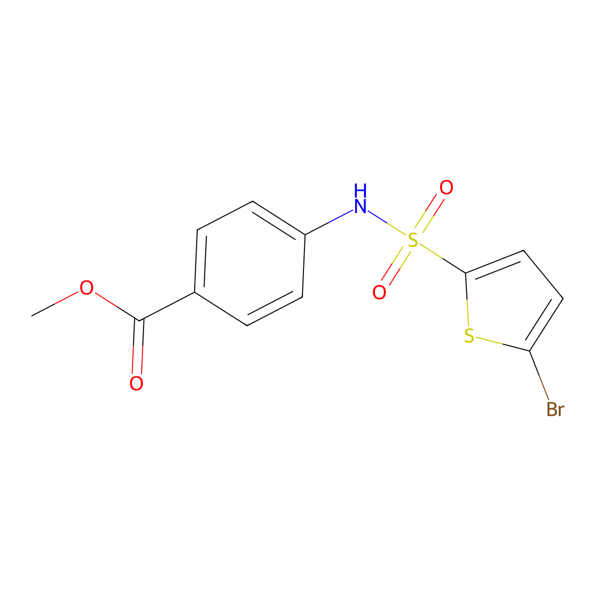 Methyl 4-(5-bromothiophene-2-sulfonamido)benzoate molecular structure, CAS 679413-92-4
