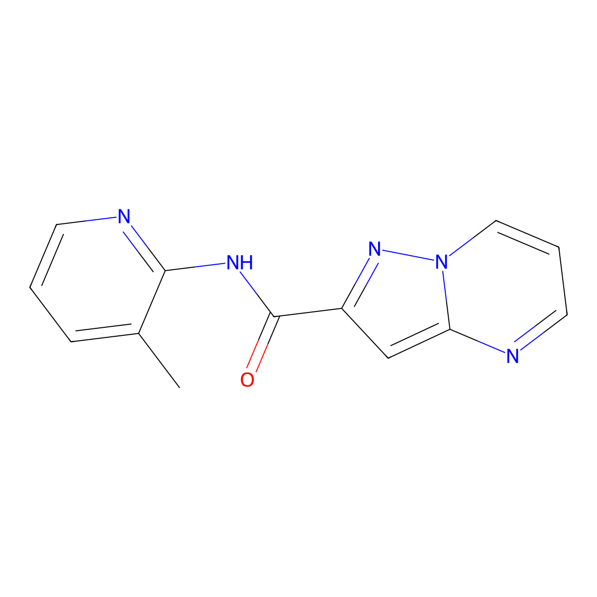 N-(3-methylpyridin-2-yl)pyrazolo[1,5-a]pyrimidine-2-carboxamide molecular structure, CAS 679415-99-7