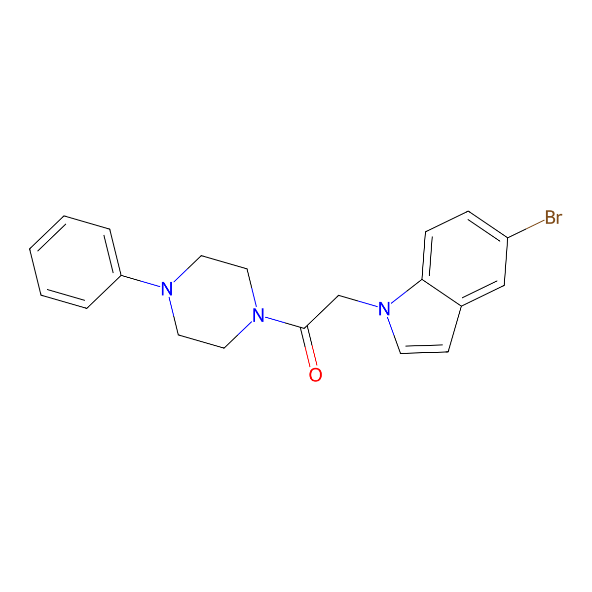 2-(5-bromo-1H-indol-1-yl)-1-(4-phenylpiperazin-1-yl)ethanone molecular structure, CAS 679416-83-2