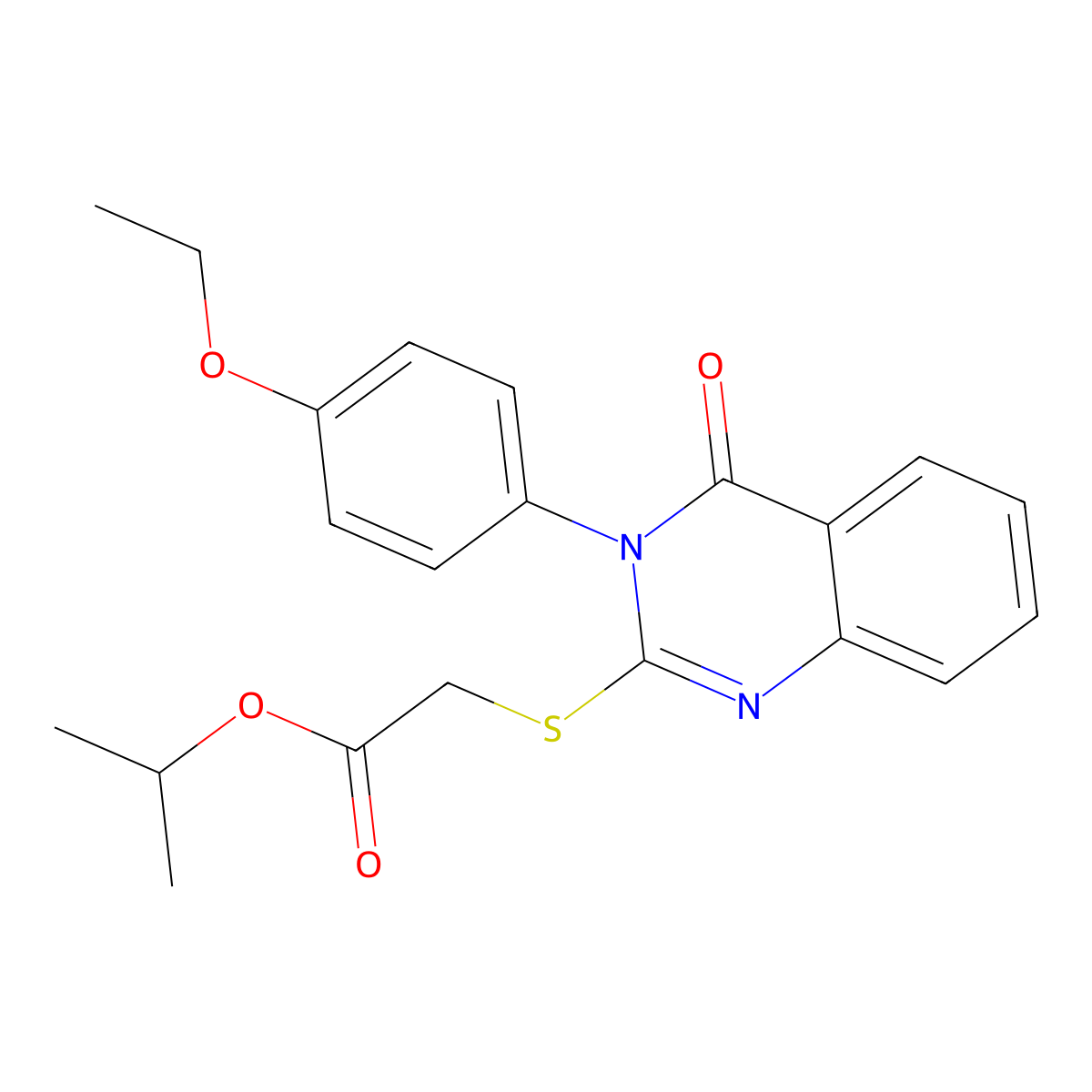 Isopropyl ((3-(4-ethoxyphenyl)-4-oxo-3,4-dihydro-2-quinazolinyl)thio)acetate molecular structure, CAS 679417-39-1