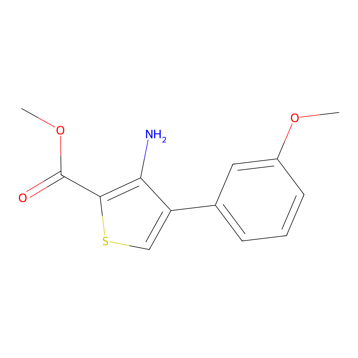 Methyl 3-amino-4-(3-methoxyphenyl)thiophene-2-carboxylate molecular structure, CAS 679425-85-5