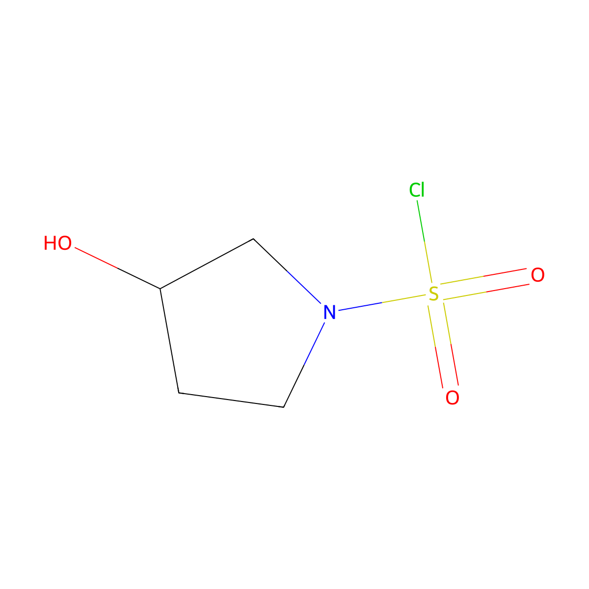 (3R)-3-hydroxypyrrolidine-1-sulfonyl chloride molecular structure, CAS 679433-06-8