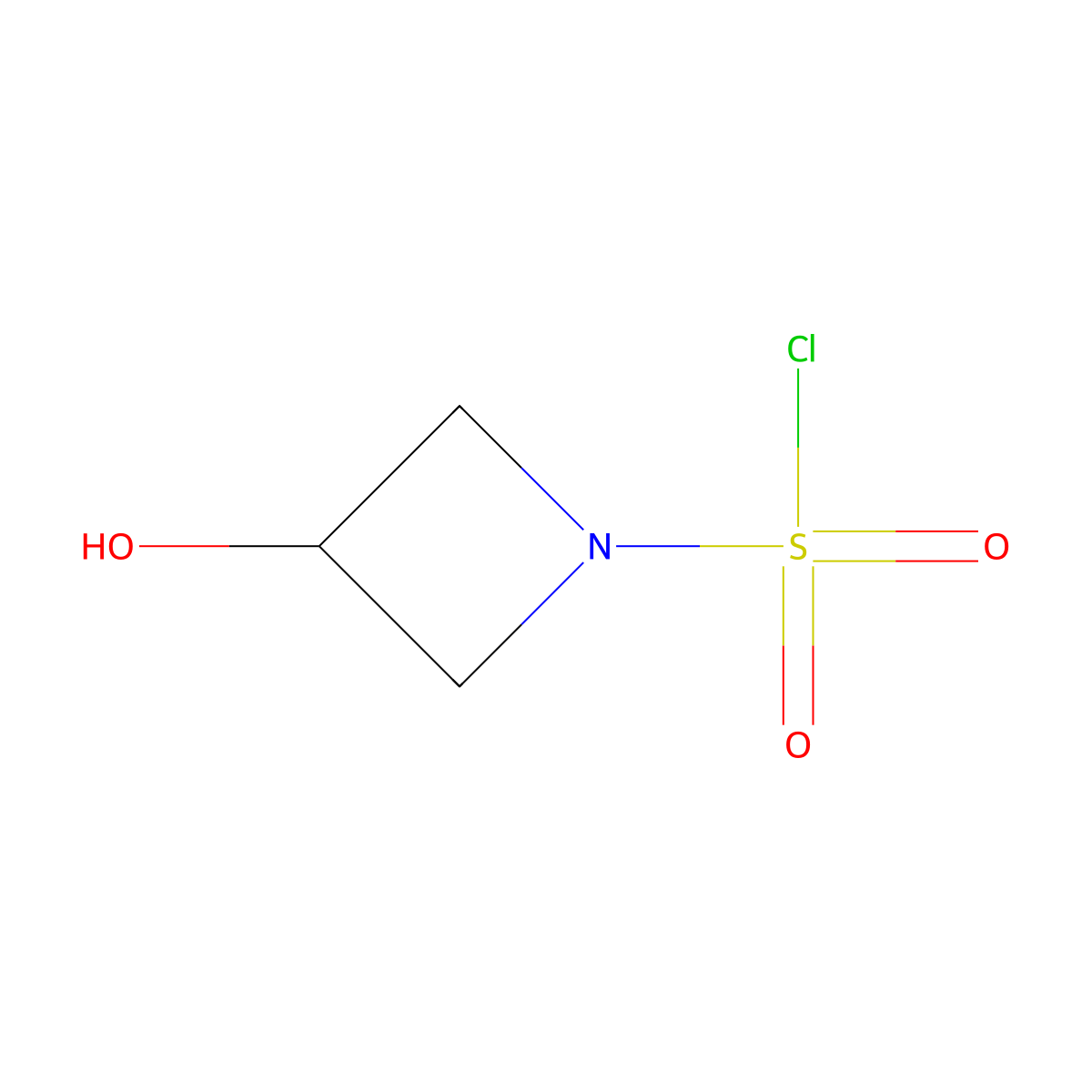 3-Hydroxyazetidine-1-sulfonyl chloride molecular structure, CAS 679433-09-1