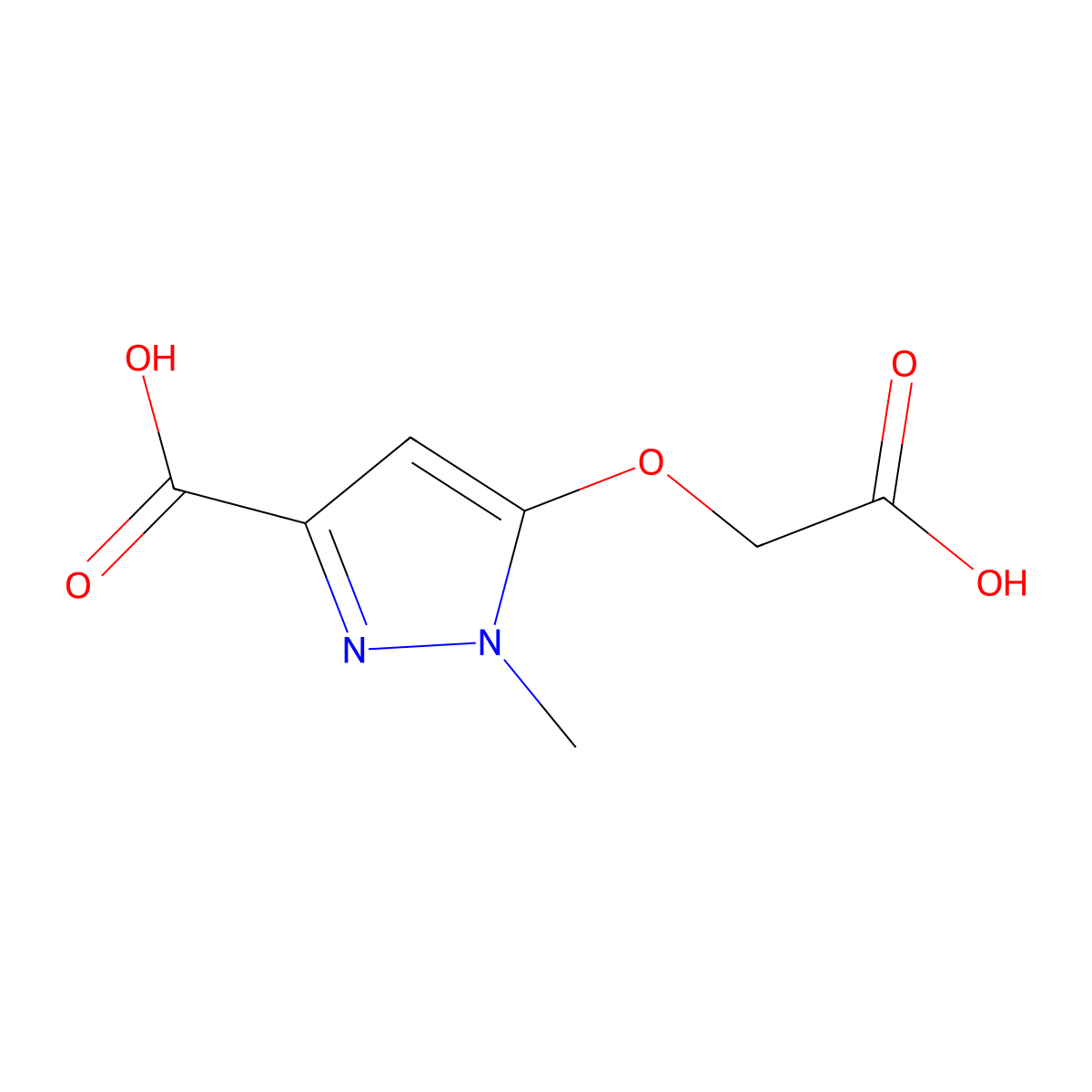5-(Carboxymethoxy)-1-methyl-1H-pyrazole-3-carboxylic acid molecular structure, CAS 679436-55-6