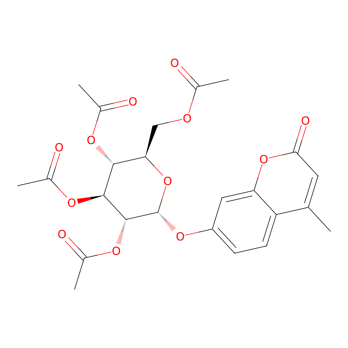 4-Methylumbelliferyl 2,3,4,6-tetra-O-acetyl-a-D-glucopyranoside molecular structure, CAS 67945-53-3