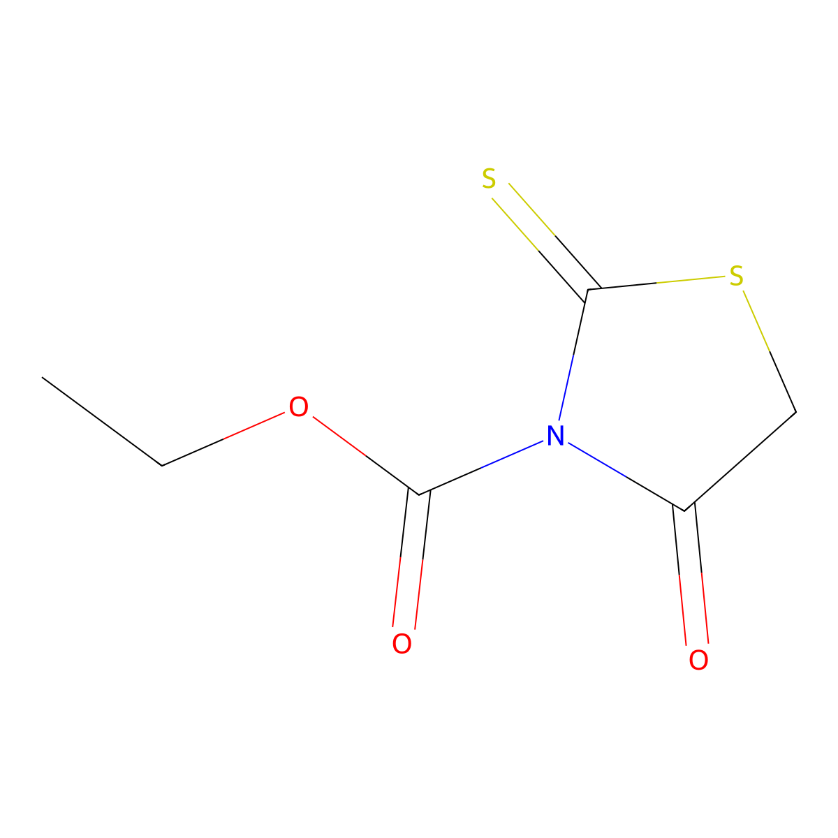 3-Thiazolidinecarboxylic acid, 4-oxo-2-thioxo-, ethyl ester molecular structure, CAS 67952-24-3