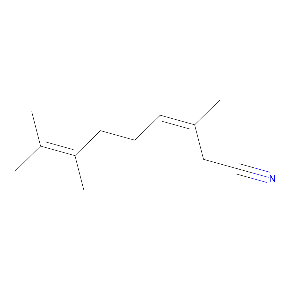 3,7-Nonadienenitrile, 3,7,8-trimethyl- molecular structure, CAS 67952-54-9