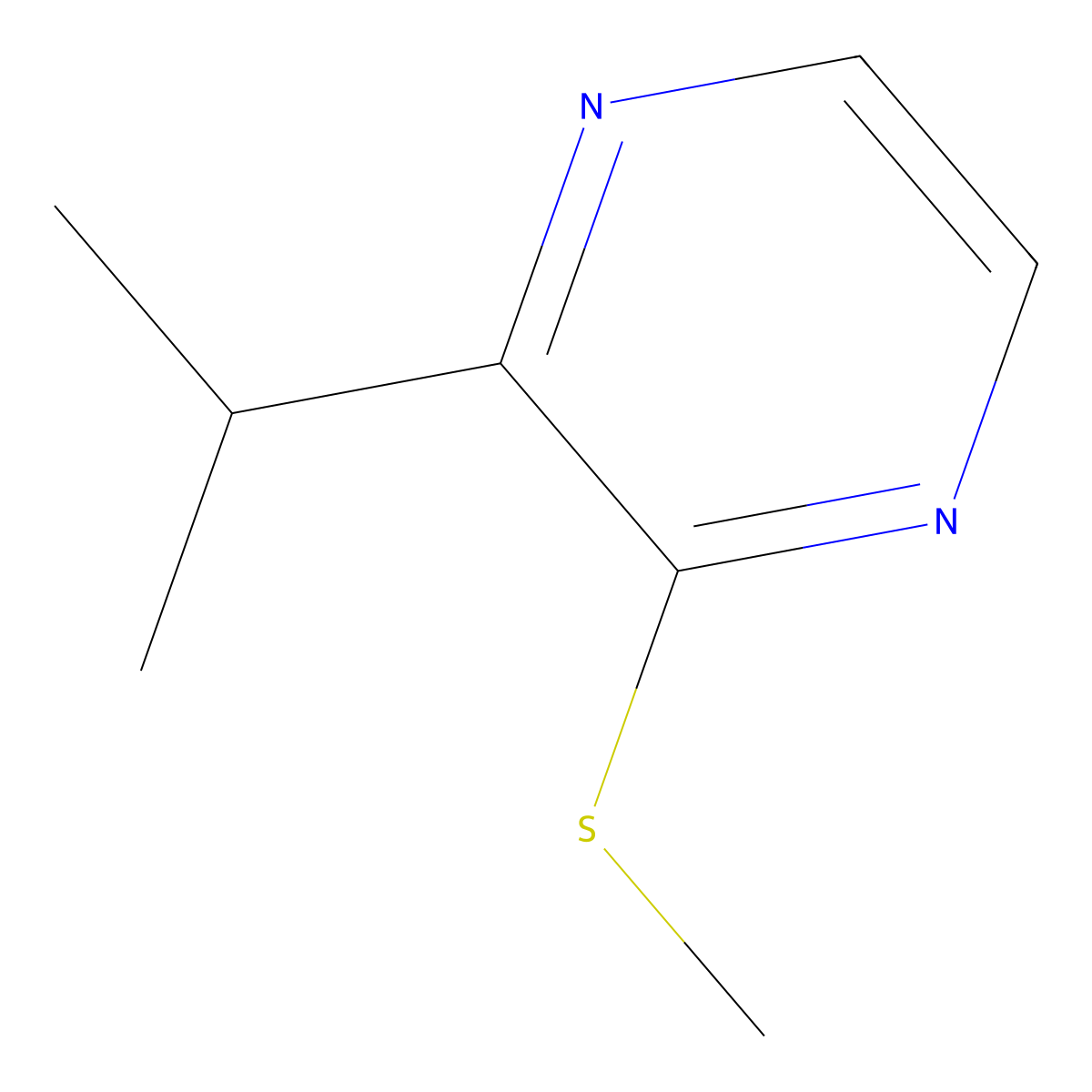 2-Isopropyl-3-methylthiopyrazine molecular structure, CAS 67952-59-4