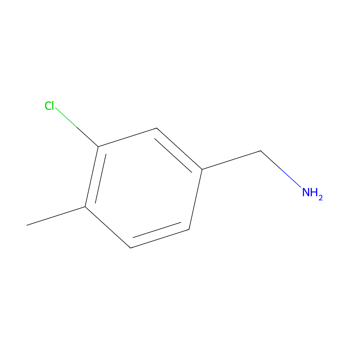 Benzenemethanamine, 3-chloro-4-methyl- molecular structure, CAS 67952-93-6