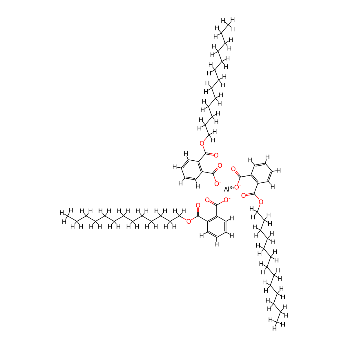 1,2-Benzenedicarboxylic acid, 1-tridecyl ester, aluminum salt (3:1) molecular structure, CAS 67952-97-0