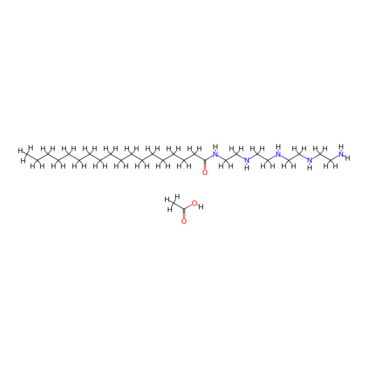 Octadecanamide, N-[2-[[2-[[2-[(2-aminoethyl)amino]ethyl]amino]ethyl]amino]ethyl]-, acetate (1:1) molecular structure, CAS 67953-23-5
