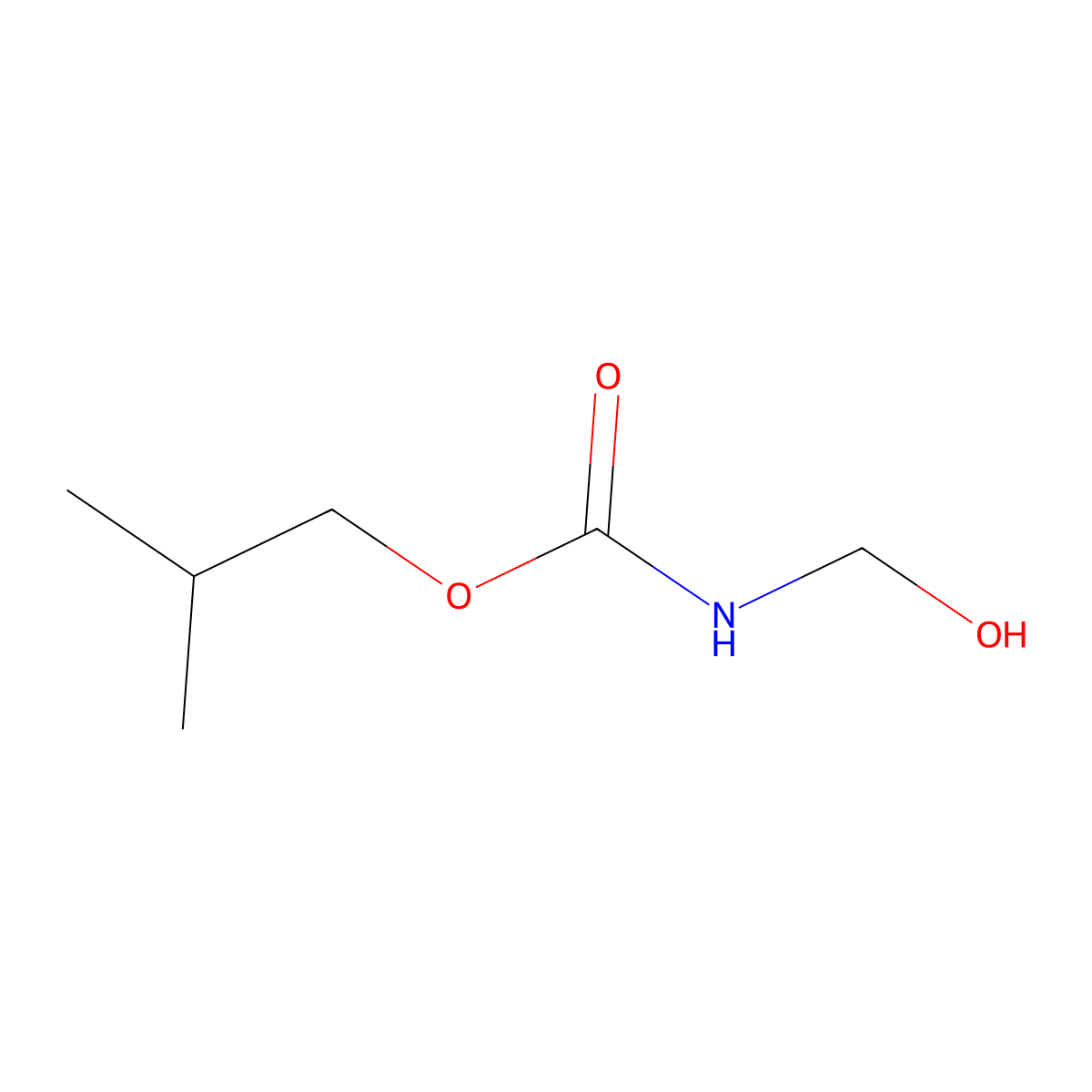 Isobutyl N-(hydroxymethyl)carbamate molecular structure, CAS 67953-32-6