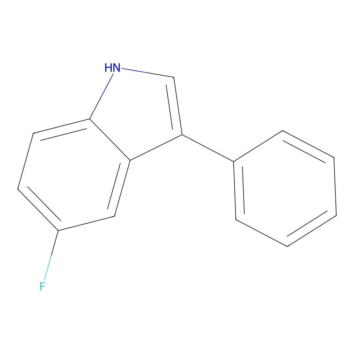5-fluoro-3-phenyl-1H-indole molecular structure, CAS 67960-32-1