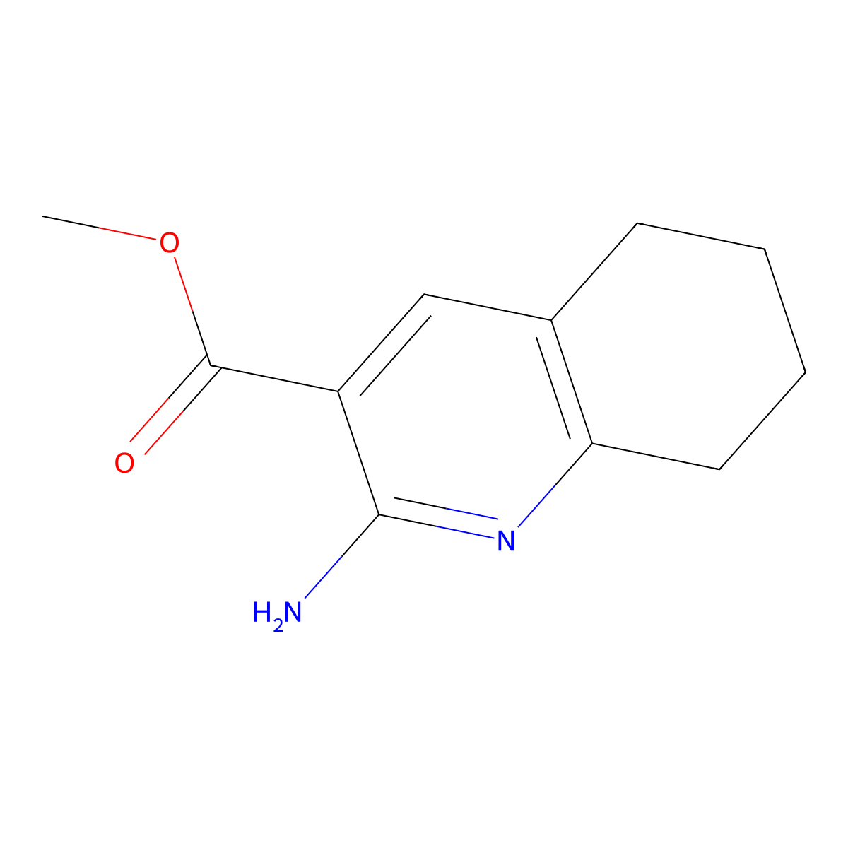 Methyl 2-amino-5,6,7,8-tetrahydroquinoline-3-carboxylate molecular structure, CAS 67960-35-4
