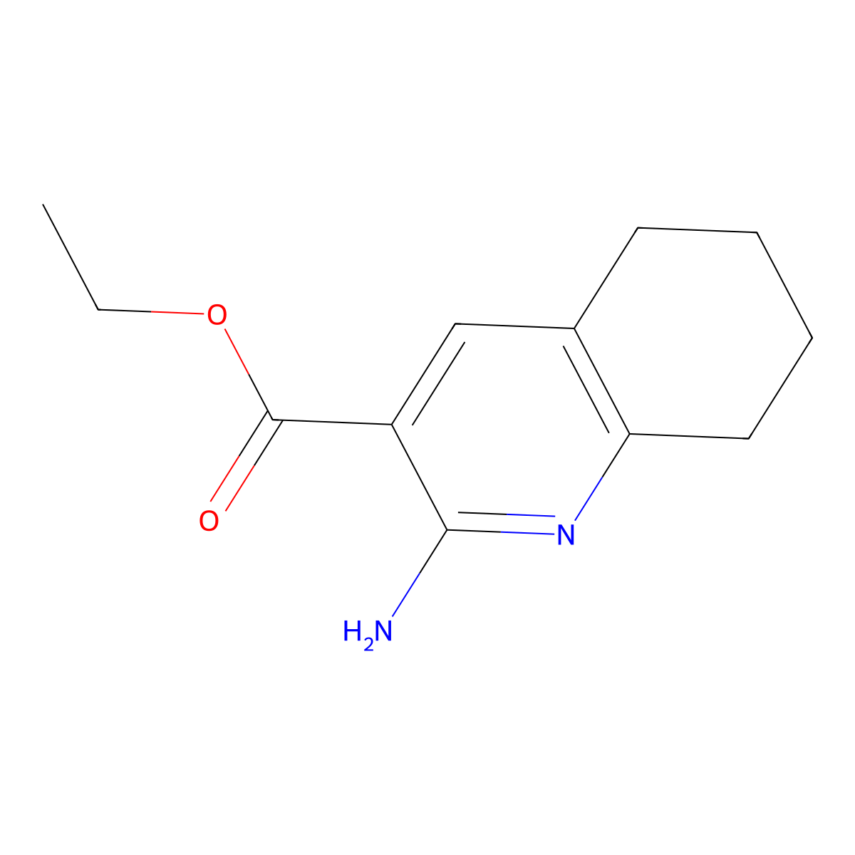 Ethyl 2-amino-5,6,7,8-tetrahydro-3-quinolinecarboxylate molecular structure, CAS 67960-36-5