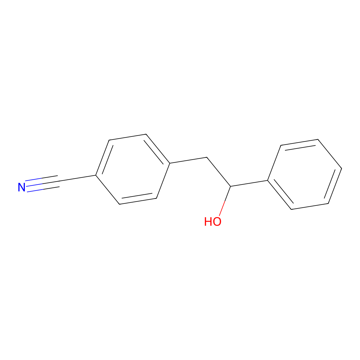 4-(2-Hydroxy-2-phenylethyl)benzonitrile molecular structure, CAS 67962-25-8