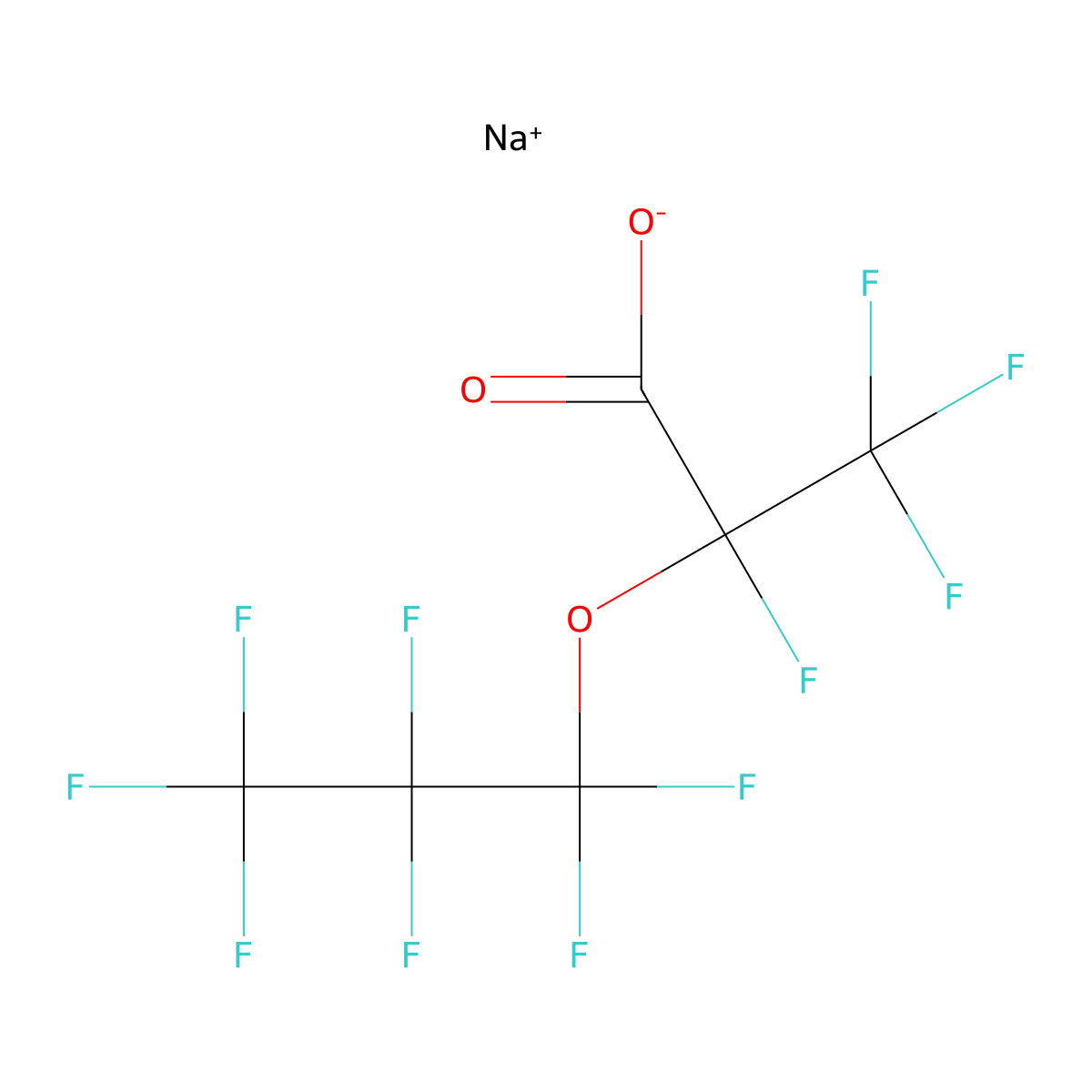 Sodium 2,3,3,3-tetrafluoro-2-(heptafluoropropoxy)propanoate molecular structure, CAS 67963-75-1