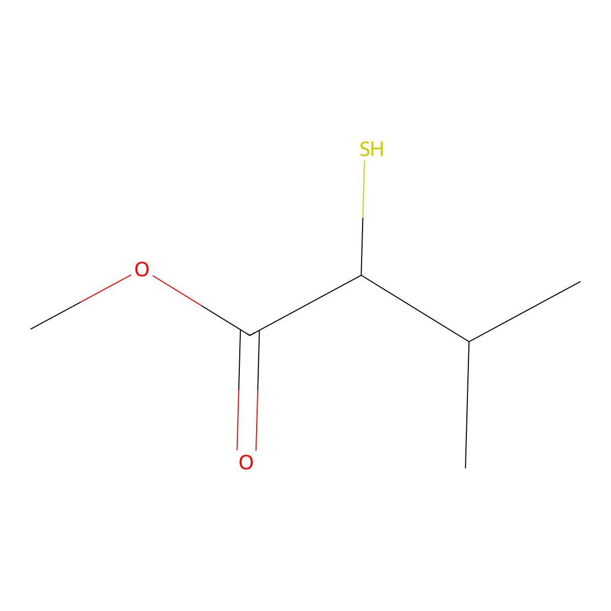 Methyl 3-methyl-2-sulfanylbutanoate molecular structure, CAS 67964-43-6