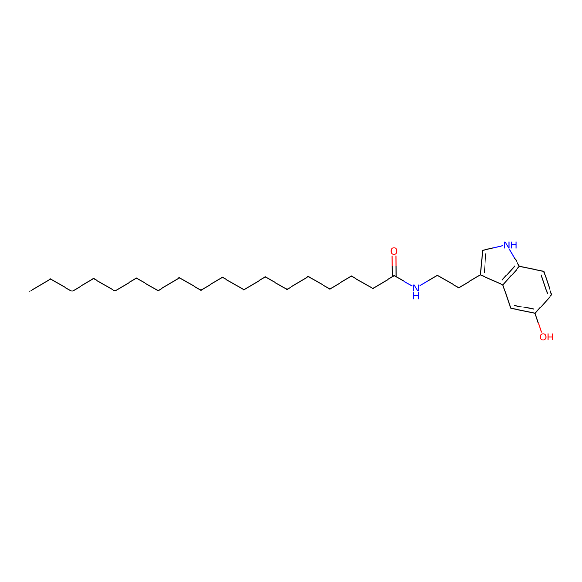 N-[2-(5-Hydroxy-1H-indol-3-yl)ethyl]octadecanamide molecular structure, CAS 67964-87-8