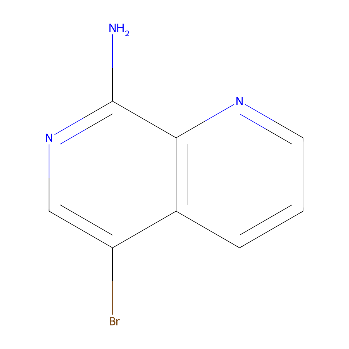 5-Bromo-1,7-naphthyridin-8-amine molecular structure, CAS 67967-17-3