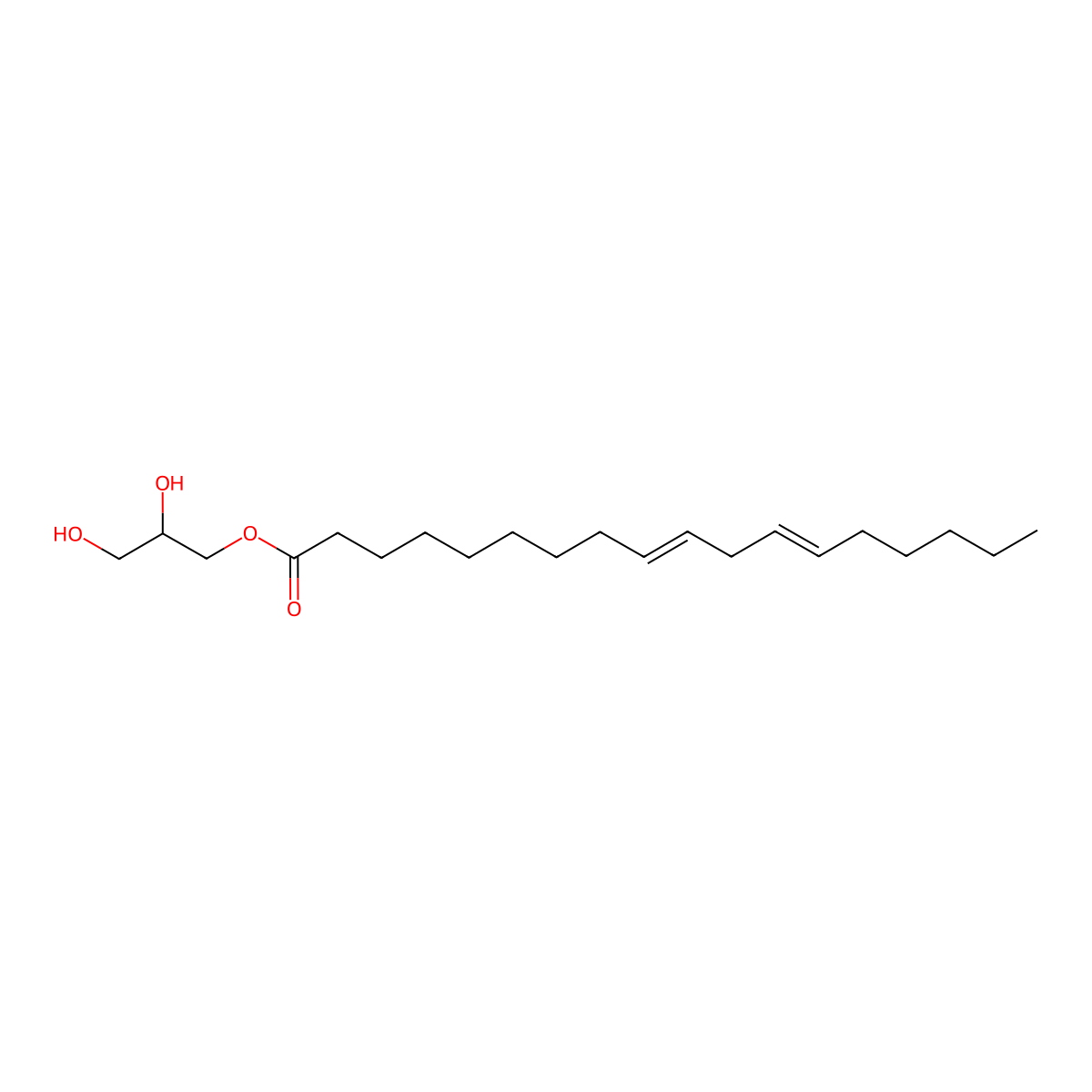2,3-Dihydroxypropyl octadeca-9,12-dienoate molecular structure, CAS 67968-46-1
