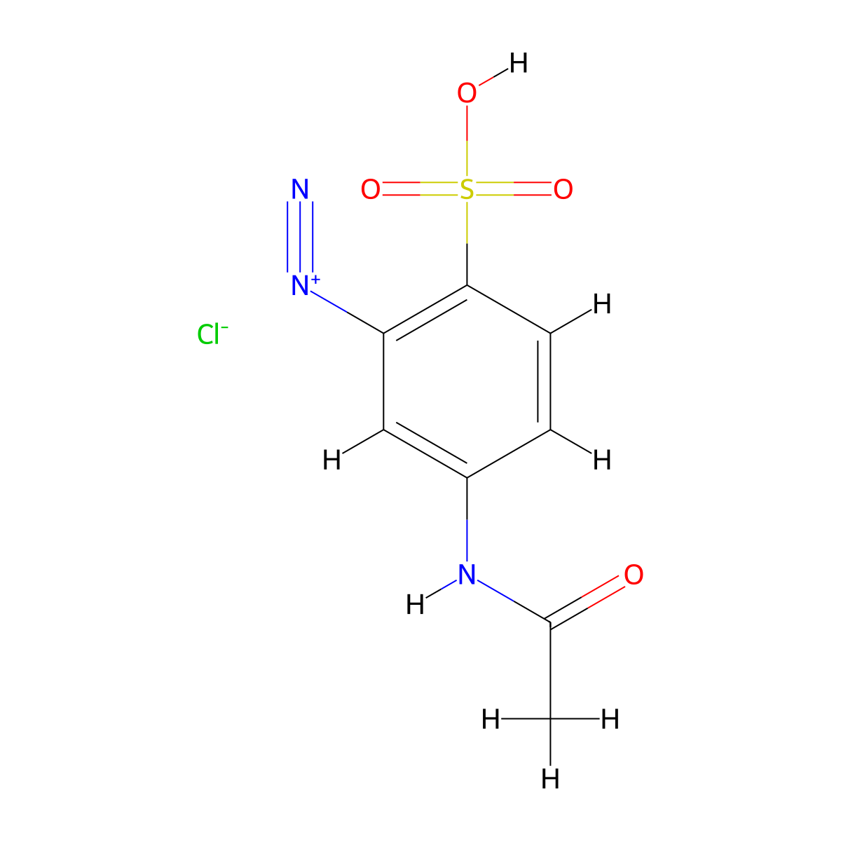 Benzenediazonium, 5-(acetylamino)-2-sulfo-, chloride (1:1) molecular structure, CAS 67969-89-5