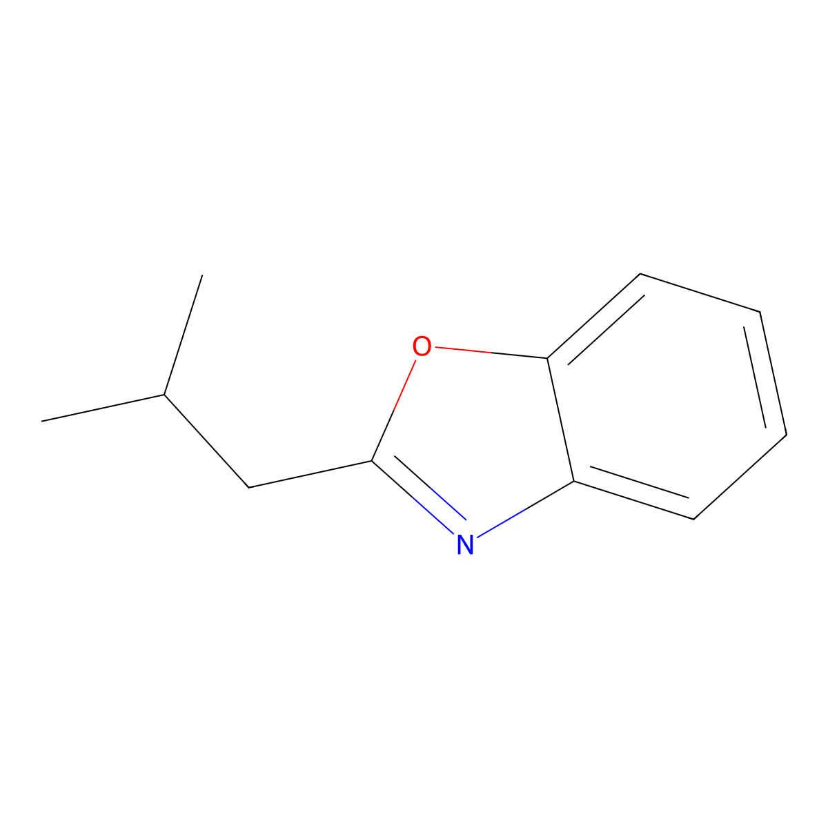 2-Isobutylbenzoxazole molecular structure, CAS 6797-50-8