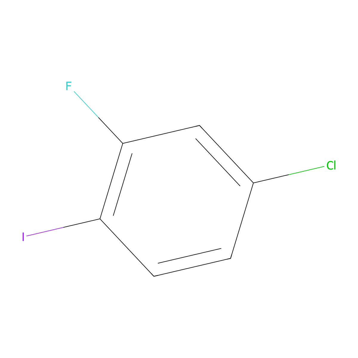 4-Chloro-2-fluoro-1-iodobenzene molecular structure, CAS 6797-79-1