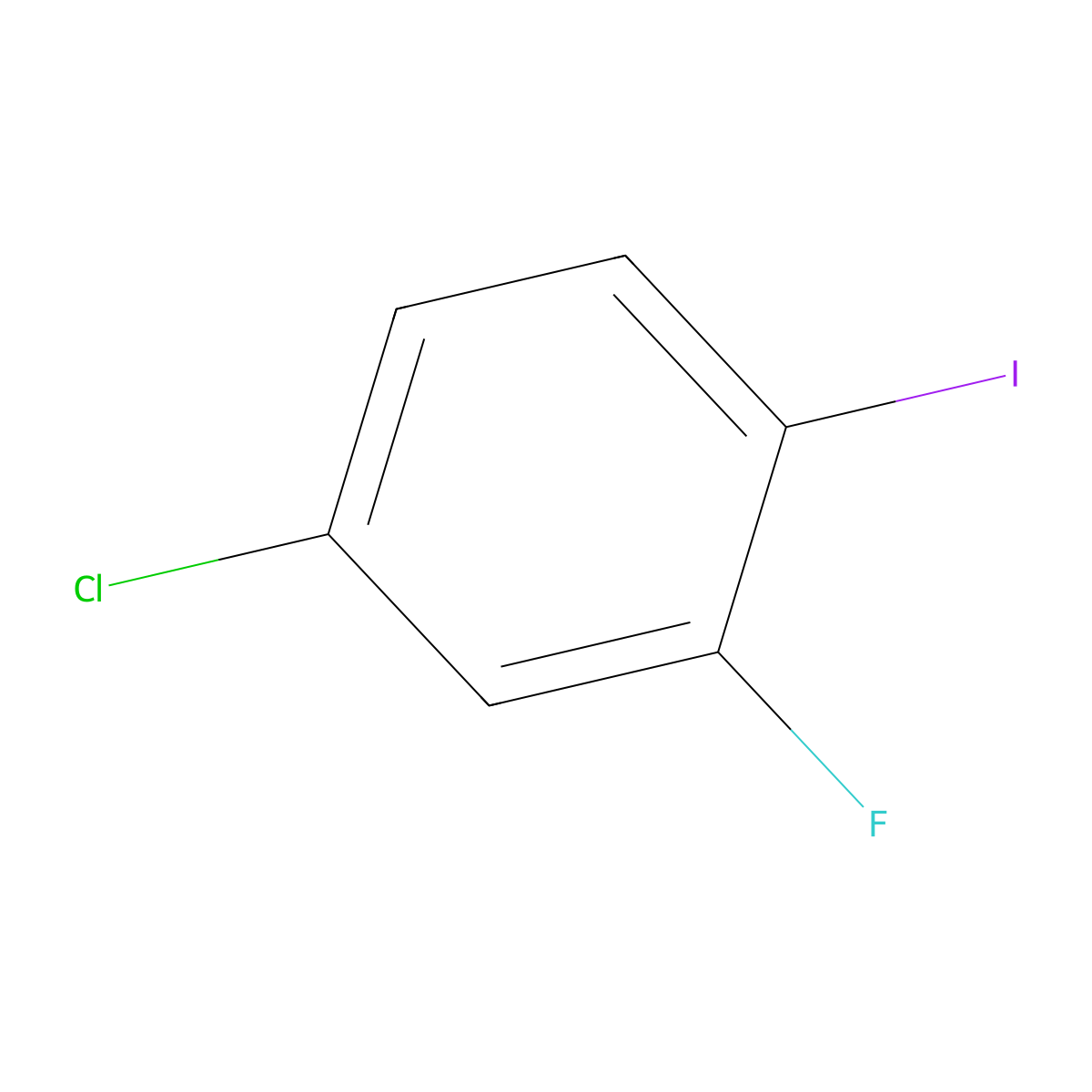 4-Chloro-2-fluoro-1-iodobenzene molecular structure, CAS 6797-79-1