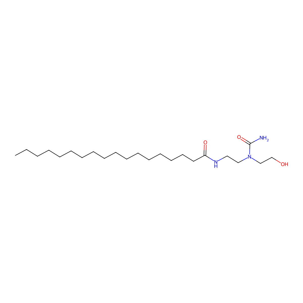 Octadecanamide, N-[2-[(aminocarbonyl)(2-hydroxyethyl)amino]ethyl]- molecular structure, CAS 67970-23-4