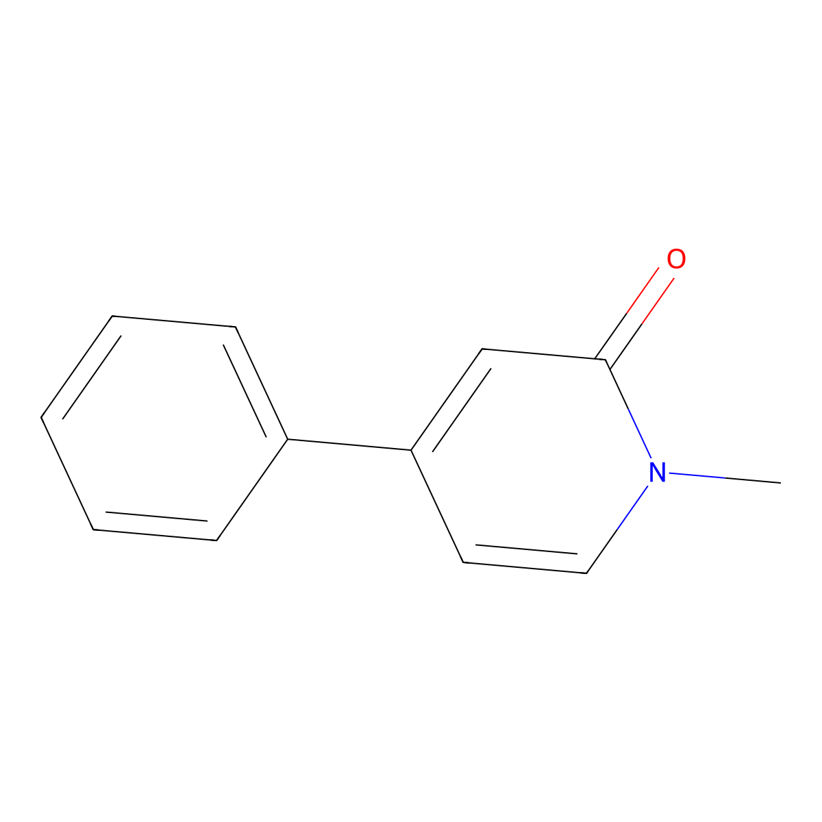 2(1H)-Pyridinone, 1-methyl-4-phenyl- molecular structure, CAS 67970-80-3