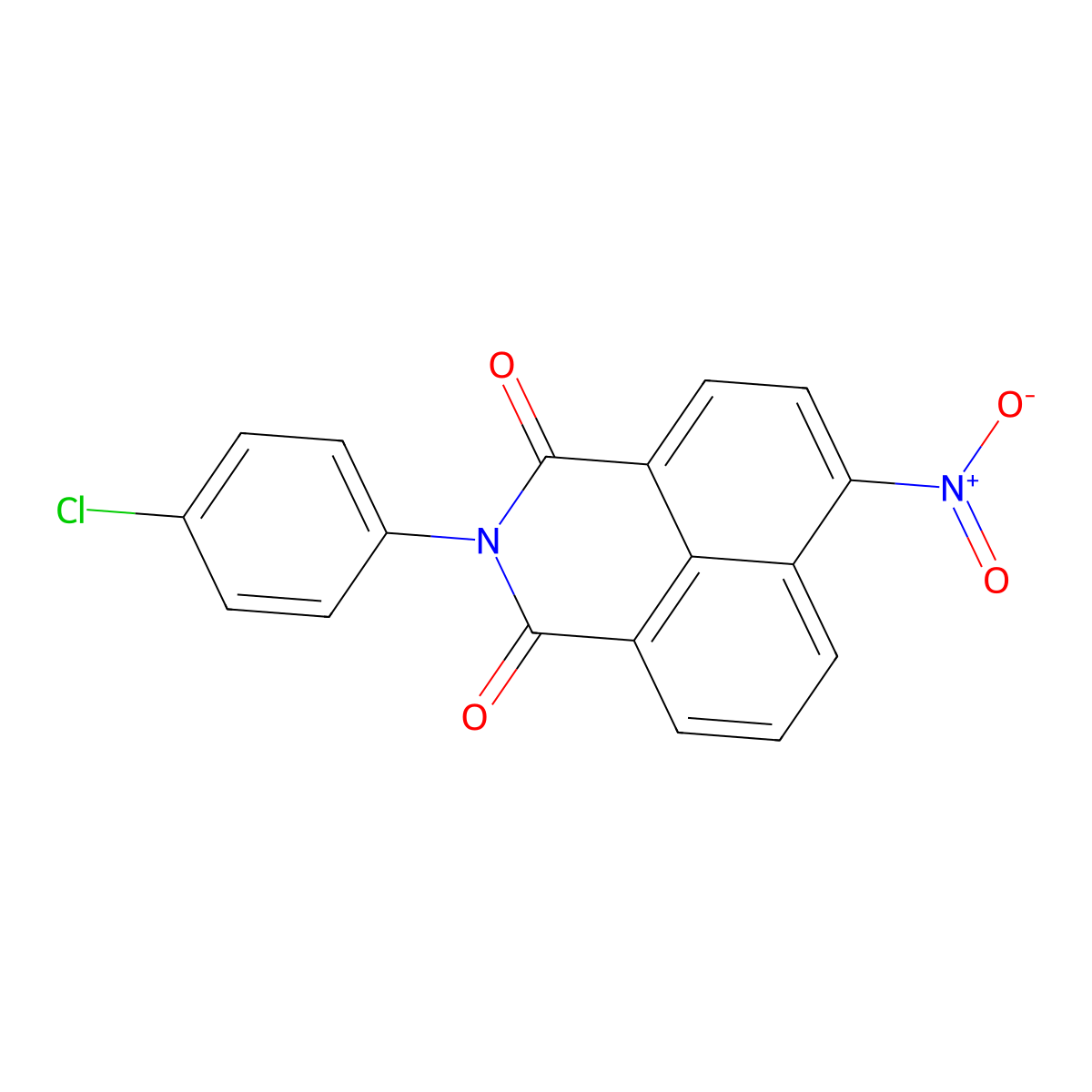 2-(4-Chloro-phenyl)-6-nitro-benz[de]isoquinoline-1,3-dione molecular structure, CAS 67972-19-4