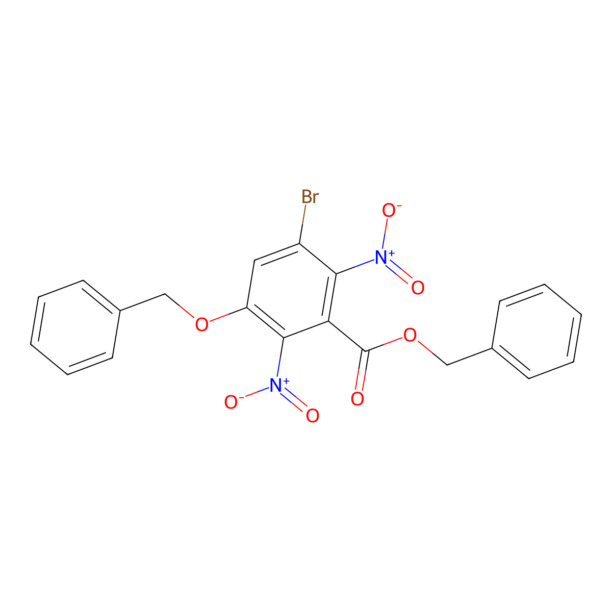 3-Bromo-5-benzyloxy-2,6-dinitrobenzoic acid benzyl ester molecular structure, CAS 67973-25-5