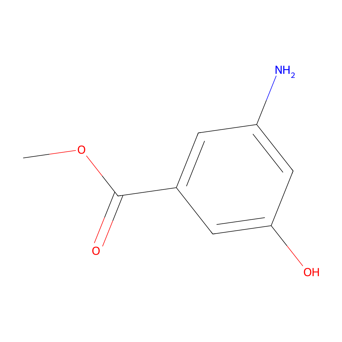 Methyl 3-amino-5-hydroxybenzoate molecular structure, CAS 67973-80-2