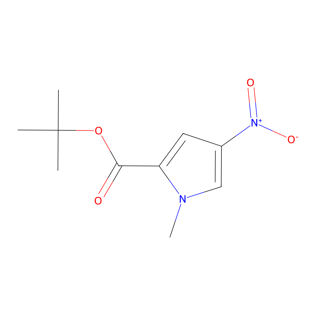 tert-Butyl 1-methyl-4-nitro-1H-pyrrole-2-carboxylate molecular structure, CAS 67974-08-7