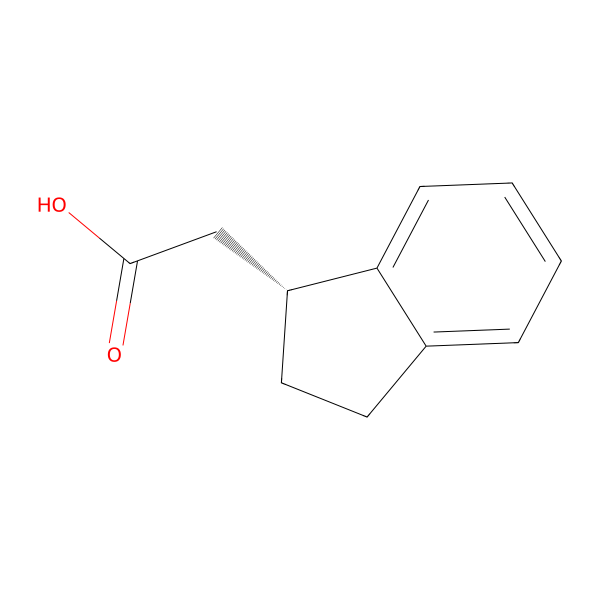 2-[(1R)-2,3-dihydro-1H-inden-1-yl]acetic acid molecular structure, CAS 67976-69-6