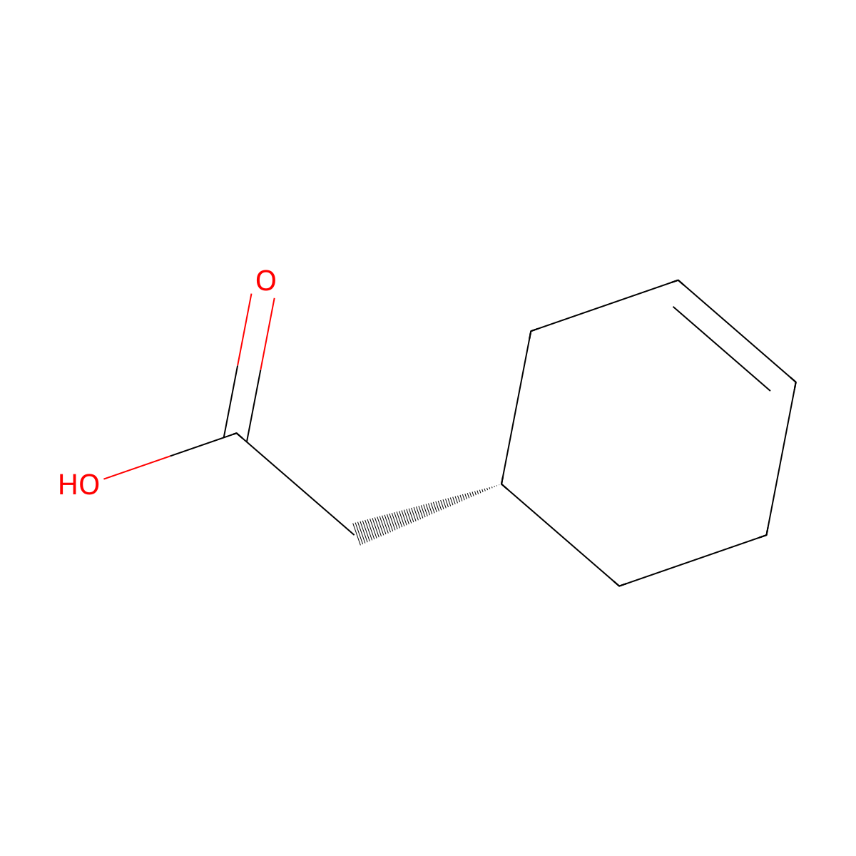 2-((1S)-cyclohex-3-en-1-yl)acetic acid molecular structure, CAS 67976-84-5