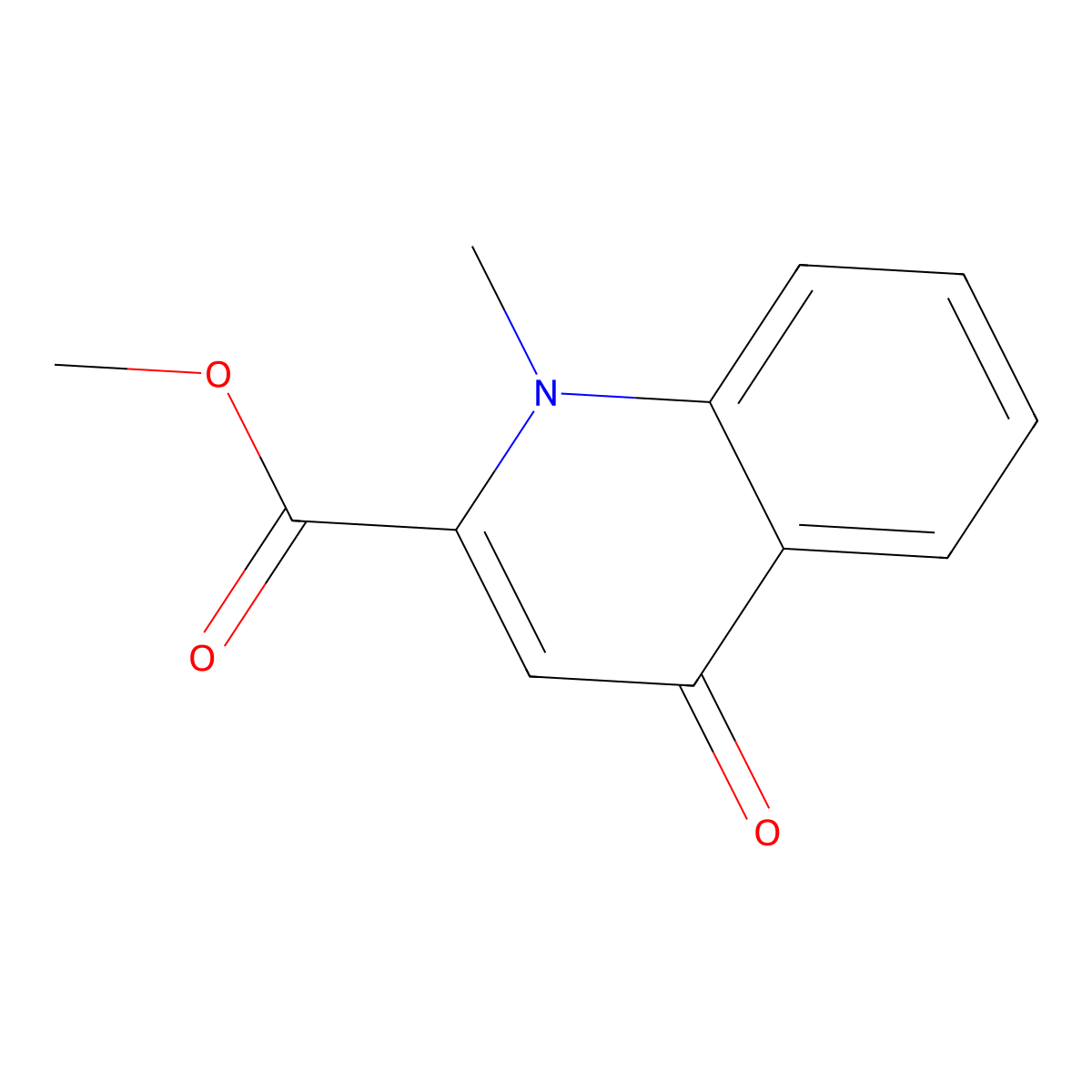 Methyl 1-methyl-4-oxo-1,4-dihydroquinoline-2-carboxylate molecular structure, CAS 67976-96-9